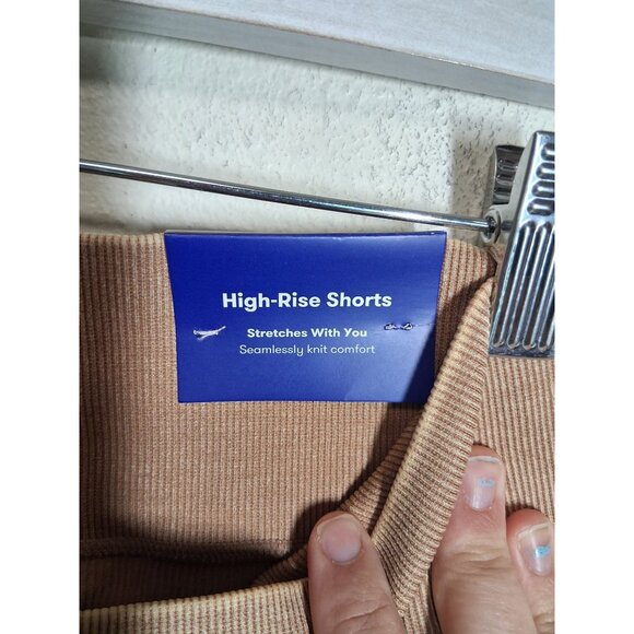 NWT Joy Lab High Rise Shorts Bicycle Athletic Stretchy Casual Brown Size XL - Picture 4 of 5